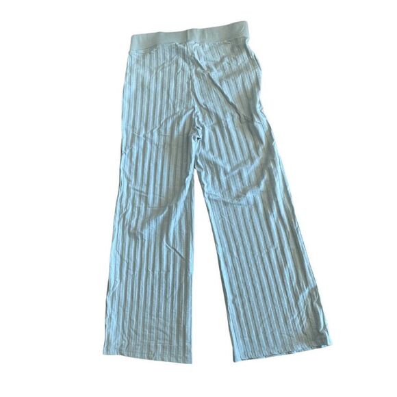 NWT Jonathan Simkhai Womens Blue Celia Everyday Rib Cropped Wide Leg Pant Large - Picture 4 of 7